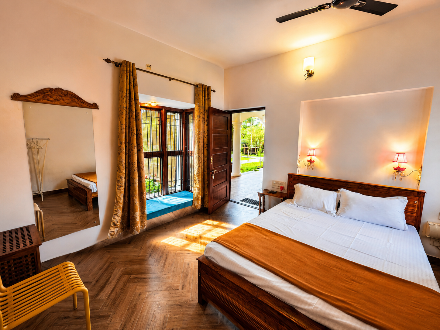 Well-furnished air-conditioned bedroom